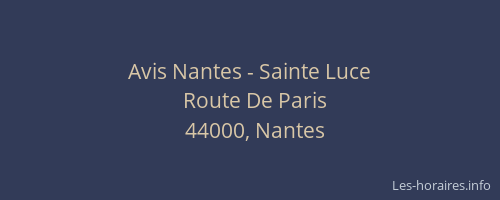 Avis Nantes - Sainte Luce