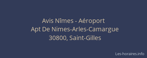 Avis Nîmes - Aéroport