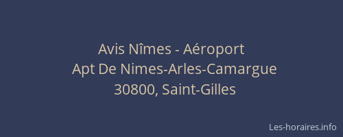 Avis N&icirc;mes - A&eacute;roport