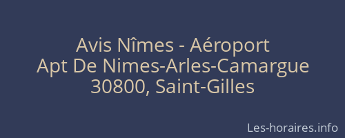 Avis Nîmes - Aéroport