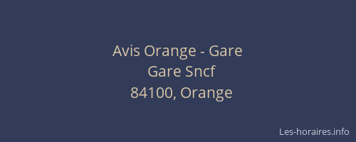 Avis Orange - Gare