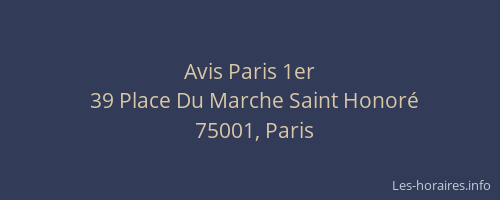 Avis Paris 1er