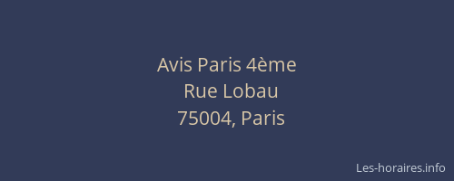 Avis Paris 4ème