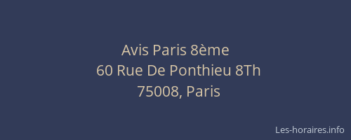 Avis Paris 8ème