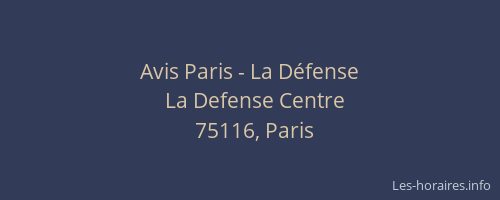 Avis Paris - La Défense