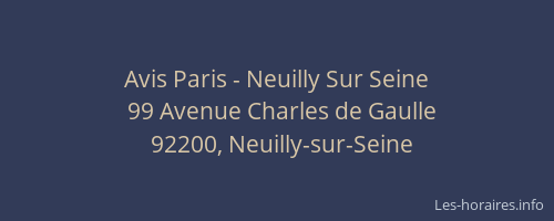 Avis Paris - Neuilly Sur Seine