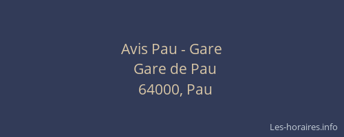 Avis Pau - Gare