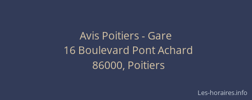 Avis Poitiers - Gare