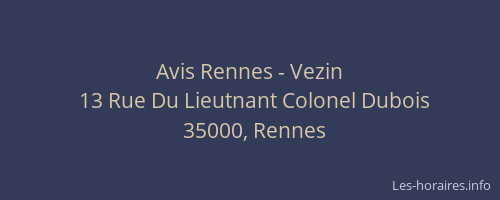 Avis Rennes - Vezin