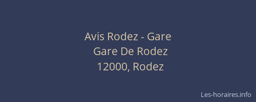 Avis Rodez - Gare