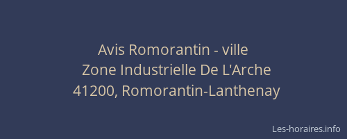 Avis Romorantin - ville