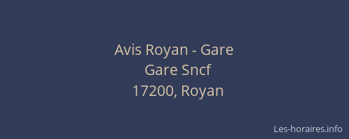 Avis Royan - Gare