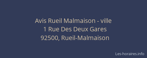 Avis Rueil Malmaison - ville