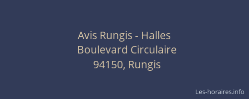 Avis Rungis - Halles
