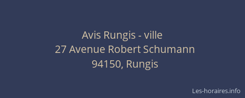 Avis Rungis - ville
