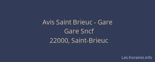 Avis Saint Brieuc - Gare