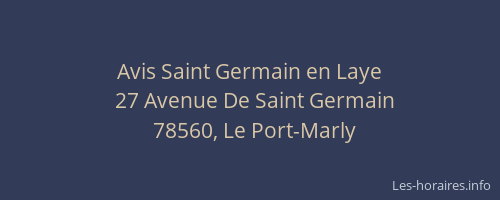 Avis Saint Germain en Laye