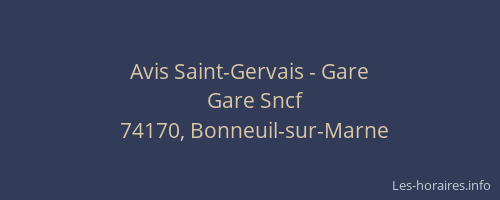 Avis Saint-Gervais - Gare