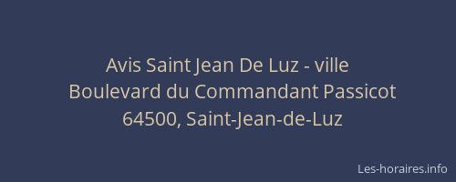 Avis Saint Jean De Luz - ville