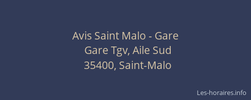 Avis Saint Malo - Gare