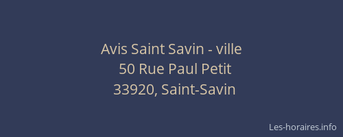 Avis Saint Savin - ville