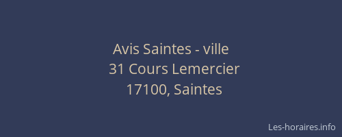 Avis Saintes - ville