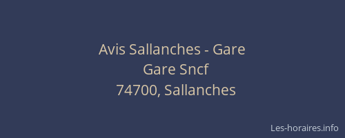 Avis Sallanches - Gare