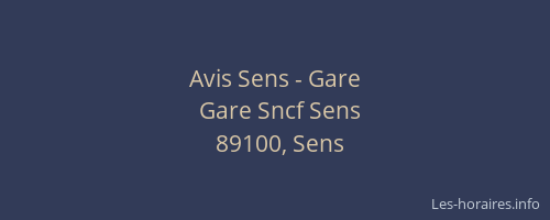 Avis Sens - Gare