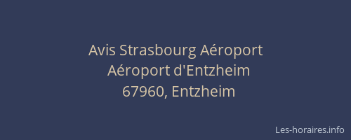 Avis Strasbourg Aéroport