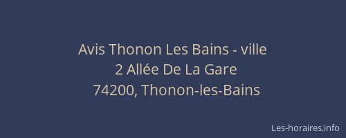 Avis Thonon Les Bains - ville