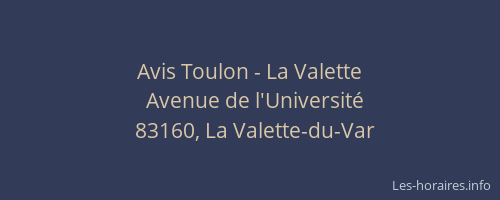 Avis Toulon - La Valette