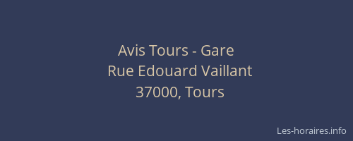 Avis Tours - Gare