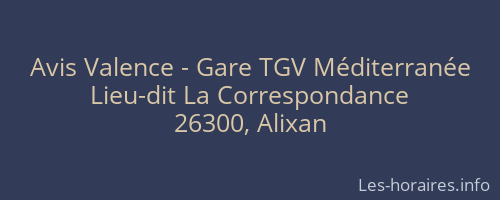 Avis Valence - Gare TGV Méditerranée