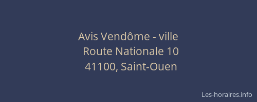 Avis Vend&ocirc;me - ville