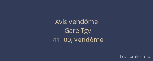 Avis Vend&ocirc;me