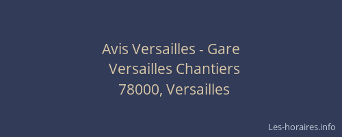 Avis Versailles - Gare