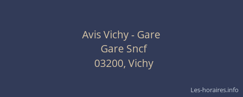 Avis Vichy - Gare