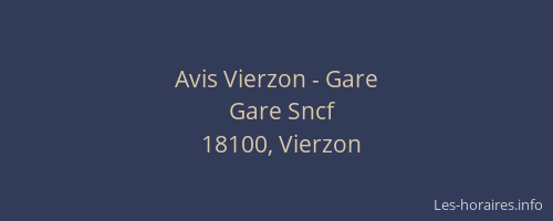 Avis Vierzon - Gare
