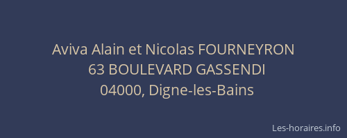 Aviva Alain et Nicolas FOURNEYRON
