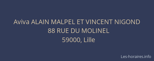 Aviva ALAIN MALPEL ET VINCENT NIGOND