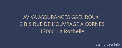 AVIVA ASSURANCES GAEL ROUX