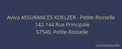 Aviva ASSURANCES KOELZER - Petite-Rosselle