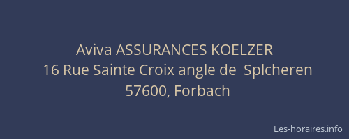 Aviva ASSURANCES KOELZER
