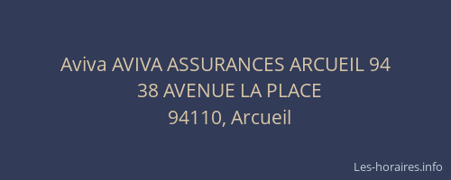 Aviva AVIVA ASSURANCES ARCUEIL 94