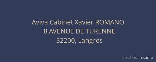 Aviva Cabinet Xavier ROMANO