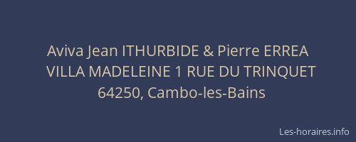 Aviva Jean ITHURBIDE & Pierre ERREA