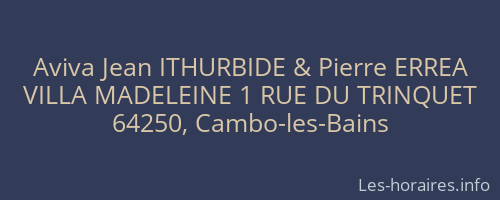 Aviva Jean ITHURBIDE & Pierre ERREA
