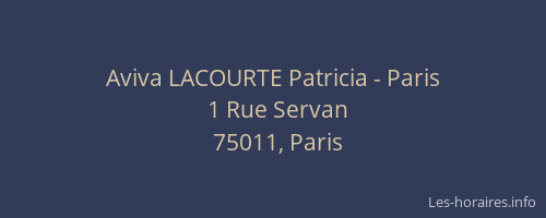 Aviva LACOURTE Patricia - Paris