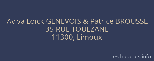 Aviva Loïck GENEVOIS & Patrice BROUSSE