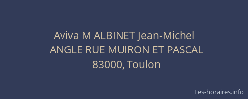 Aviva M ALBINET Jean-Michel